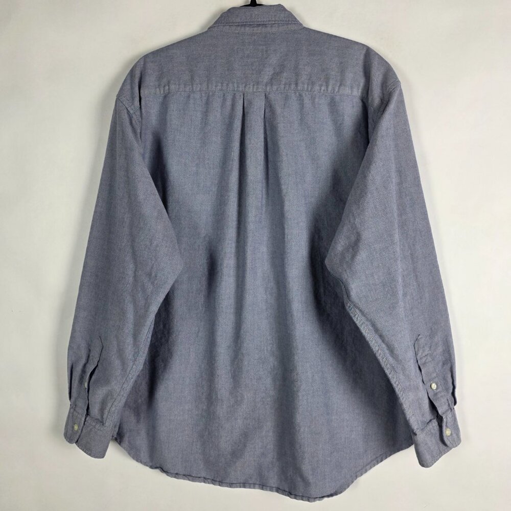 Ralph Lauren Jeans Co 100% Cotton Mens Large Long Sleeve Blue Button Shirt - Picture 2 of 5